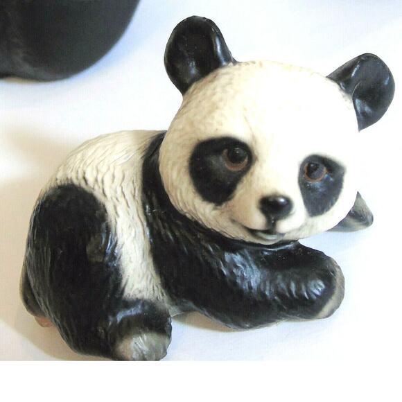 Harvey Knox Kingdom Set 2 PANDA BEAR Ceramic Mama and Baby Cub Family Figurines - Picture 8 of 9
